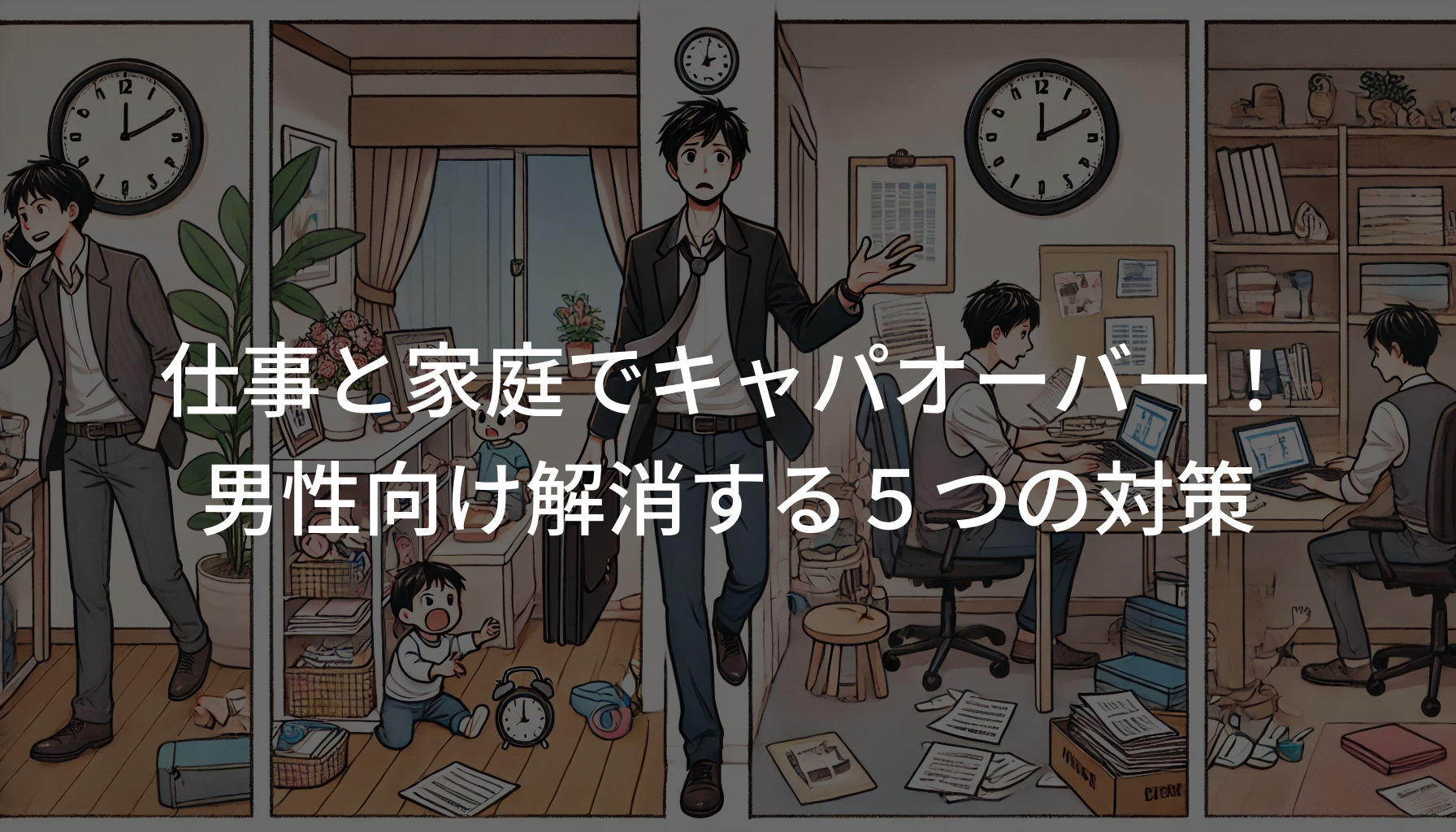 仕事と家庭でキャパオーバー！男性向け解消する5つの対策