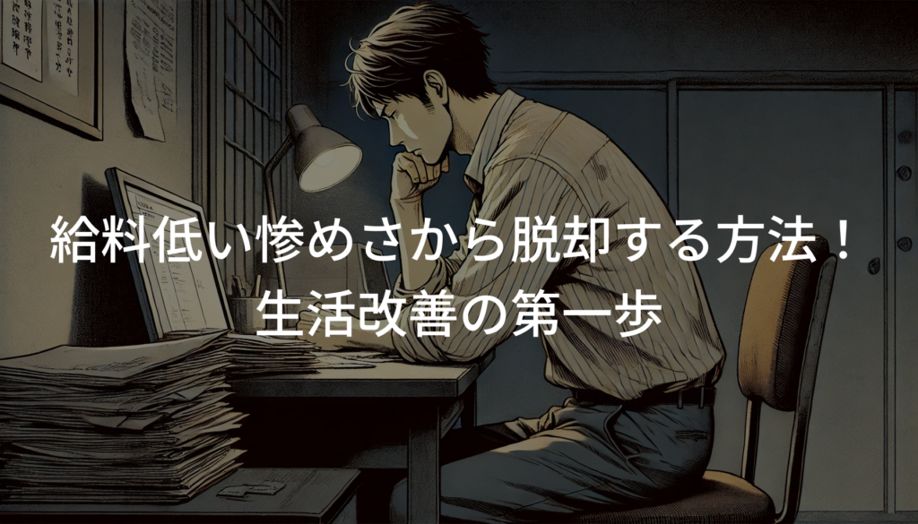 給料低い惨めさから脱却する方法！生活改善の第一歩